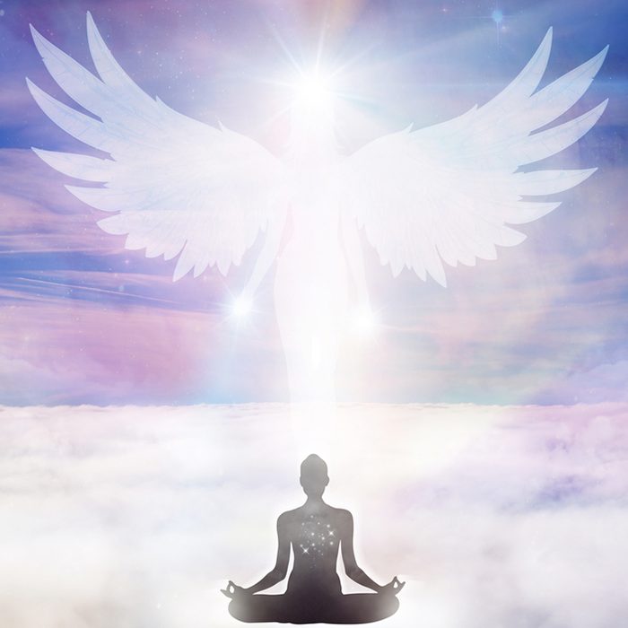 Yoga art healing angel wings
